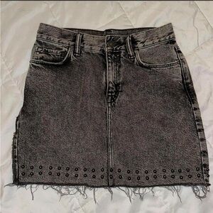 All Saints Charcoal Denim Mini Skirt